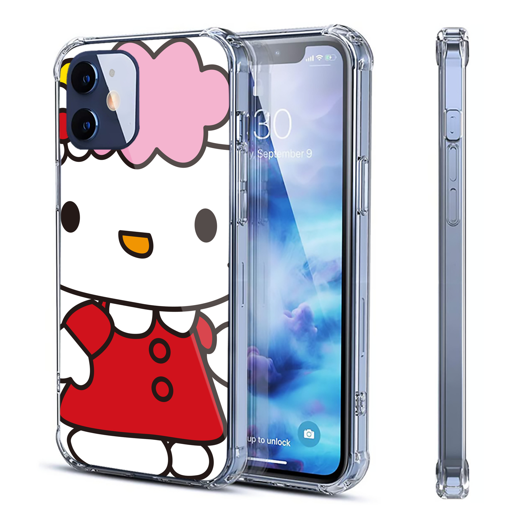 （画像用） Hello Kitty ハローキティ 【iPhone 12シリーズ対応】透明スマホケース（クリアソフトケース）